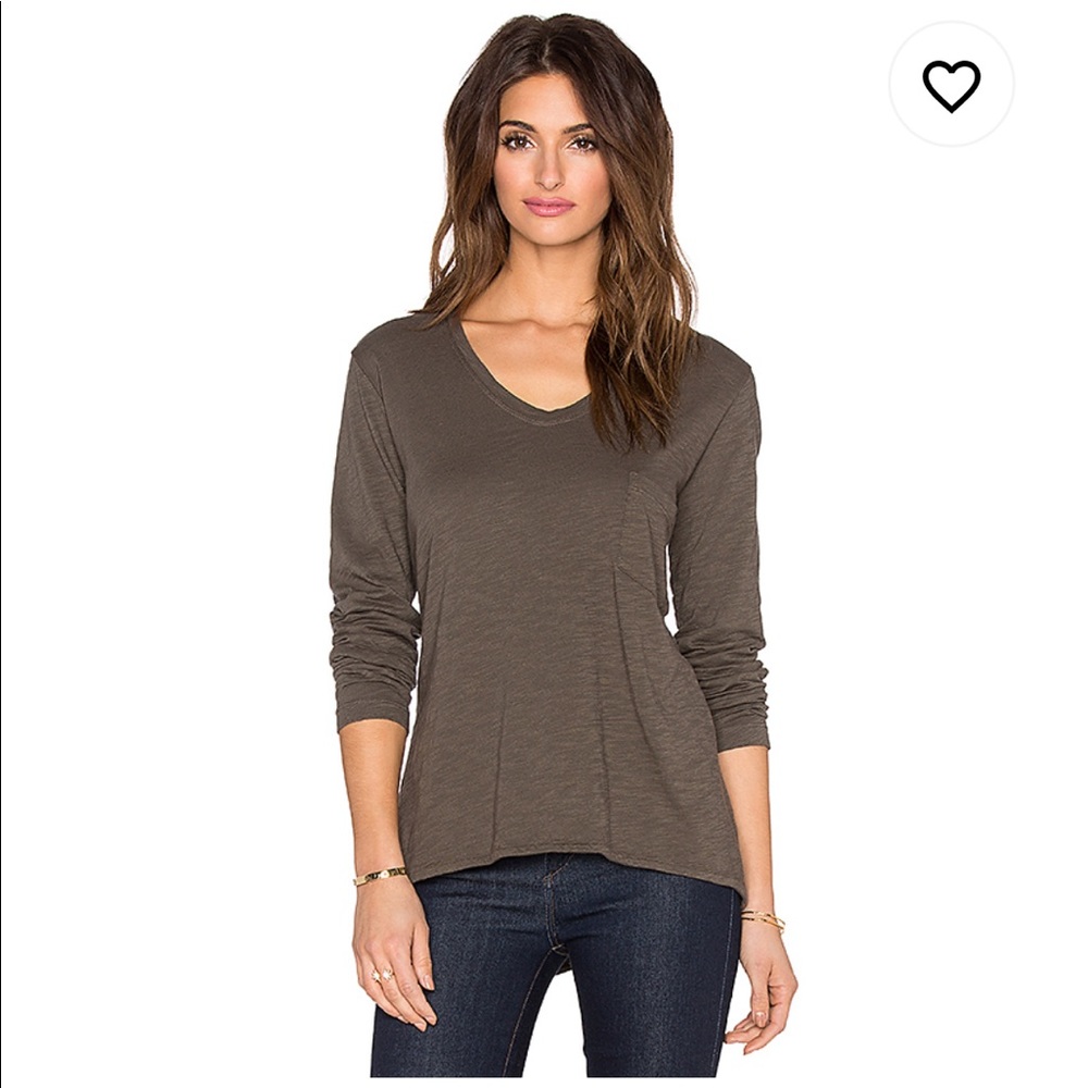 Wilt long sleeve brown trapeze top size XS